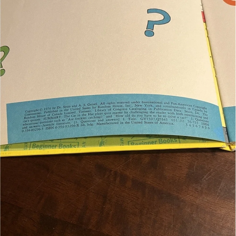 The Cat's Quizzer by Dr. Seuss - 1976 Original Hardcover - Rare/OOP | Banned